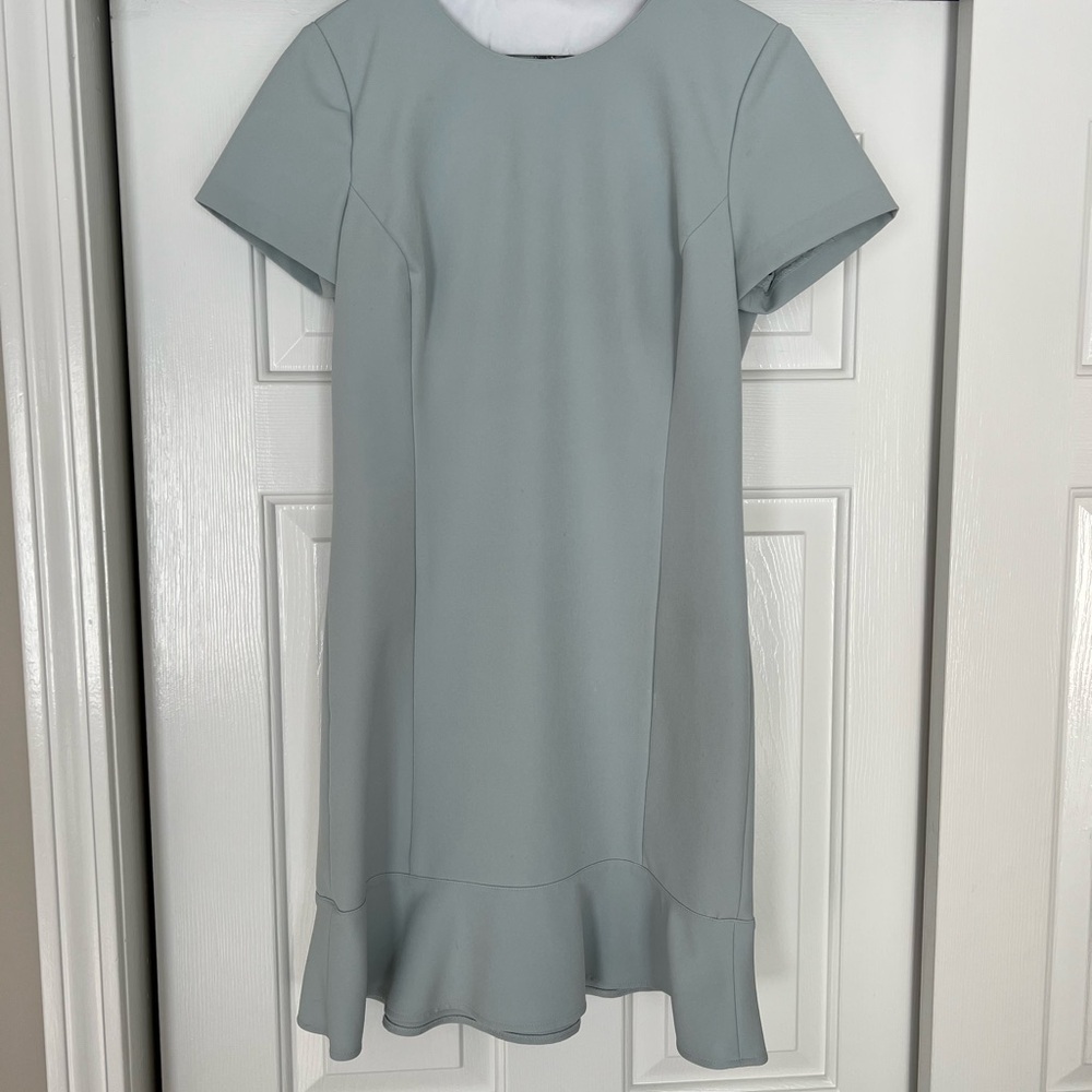 Ann Taylor sea green, ruffle dress, size 6